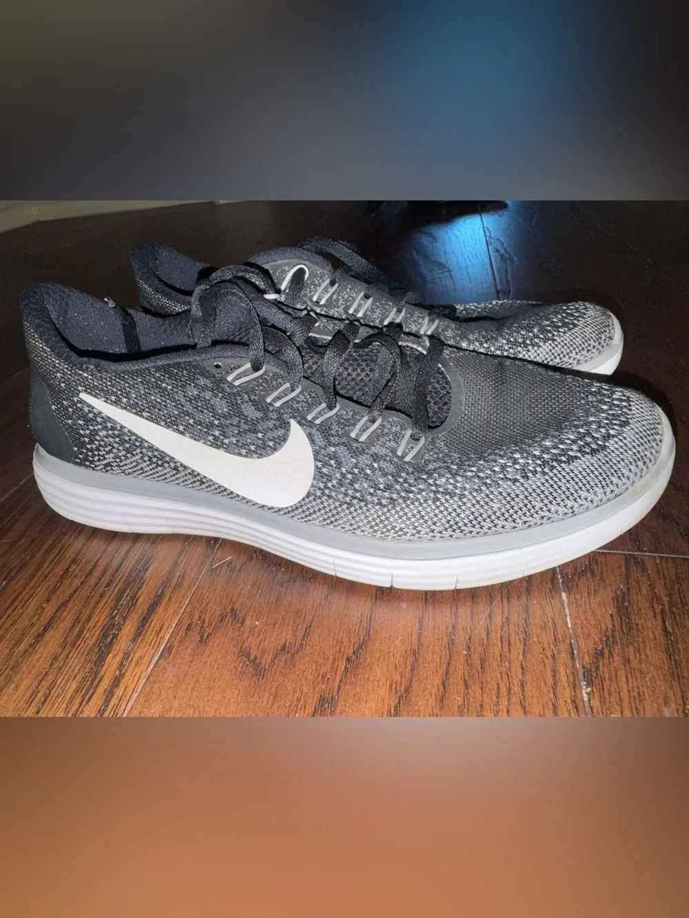 Nike Black & White Knit Running Sneakers
